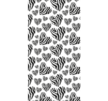 Zebra djur tryck hjärta fönster dekal - Tenstickers