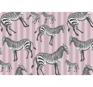 Vintage zebra illustration mönster laptop klistermärken - Tenstickers