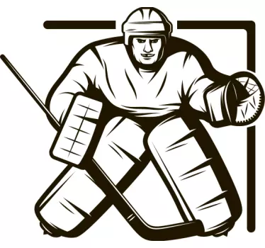 Hockeymålvaktens action sport klistermärke - Tenstickers
