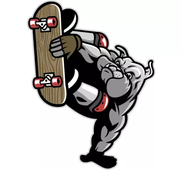 Skateboard hund vägg inredning - Tenstickers