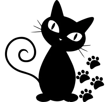 Katt och tass tryck dekaler - Tenstickers