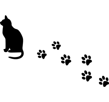 Katt och dess spår husdjur dekaler - Tenstickers