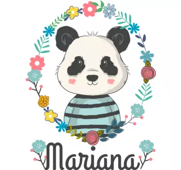 Panda personligt namn djur vägg inredning - Tenstickers