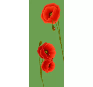 Vallmo dekal för blommabehållare - Tenstickers
