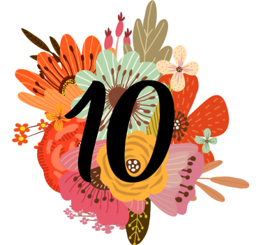 Anpassningsbart nummer och blommacykeldekal - Tenstickers