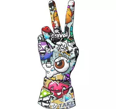 Graffiti hand färgglada urban dekal - Tenstickers