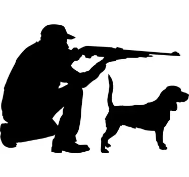 Jägare & hund människor dekaler - Tenstickers