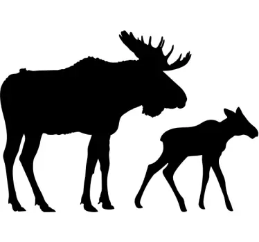älg och kalvdjur väggdekor - Tenstickers