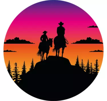 Vilda väster solnedgång klistermärken - Tenstickers