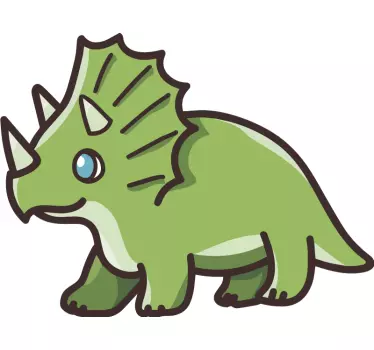Söt tecknad dinosaurie triceratops väggdekal - Tenstickers