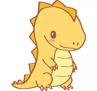 Söt orange dinosaurie le drake vägg klistermärke - Tenstickers