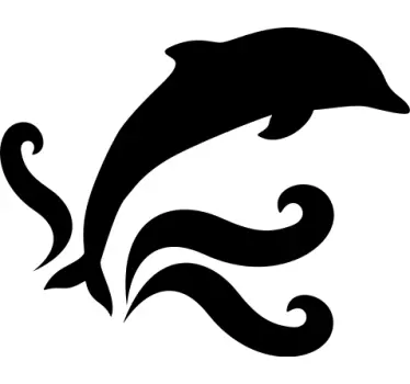 Hoppande delfin dusch klistermärke - Tenstickers