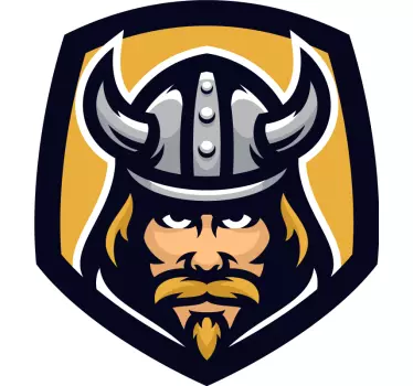 Skandinavisk viking med horn bil dekal - Tenstickers