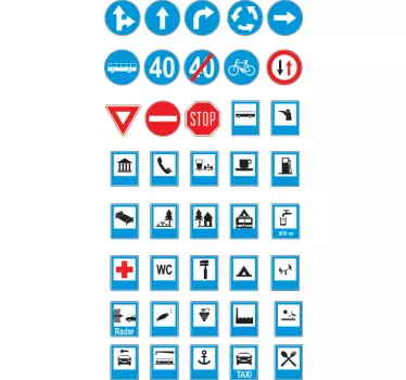 Trafik vägskyltar vägg klistermärken - Tenstickers