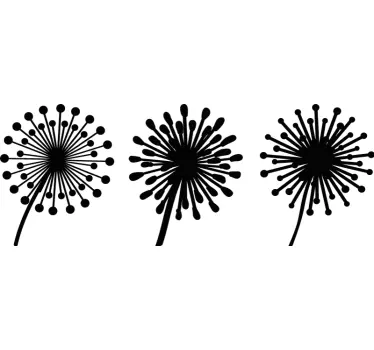 Olika typer av maskros blomma väggdekal - Tenstickers