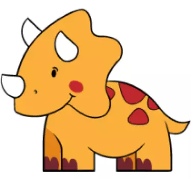 Baby triceratops drake vägg klistermärke - Tenstickers