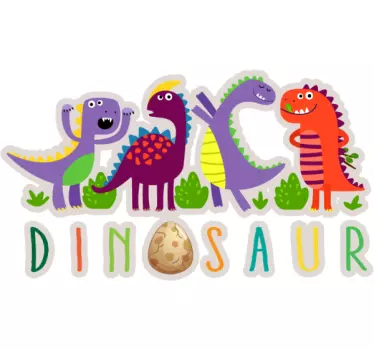 Färgglada dinosaurievänner klistermärke - Tenstickers