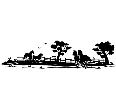 Landsbygds hästar djur klistermärke - Tenstickers