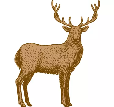 Djur klistermärke älg med horn - Tenstickers