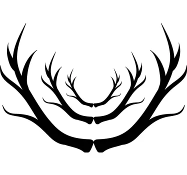 Stag antler set djur väggdekal - Tenstickers