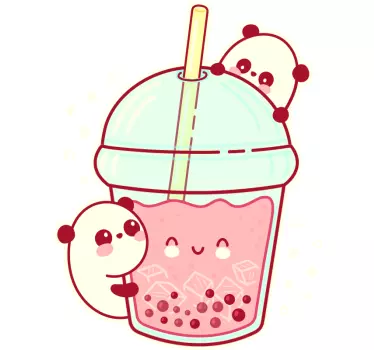 Bubbla panda skaka vilda djur klistermärke - Tenstickers