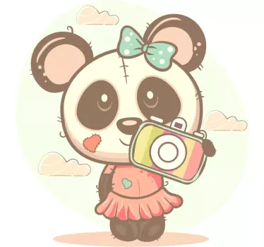 Väggklistermärken djur söt panda fotograf - Tenstickers
