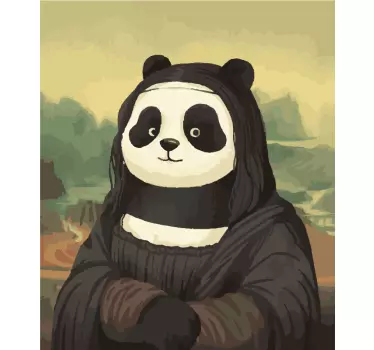 Panda som en monalisa klistermärke för vilda djur - Tenstickers