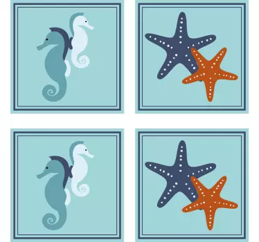 Marin stil kakel överföring - Tenstickers