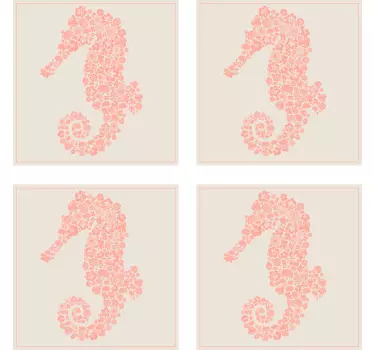 Blommig sjöhäst kakel överföring - Tenstickers