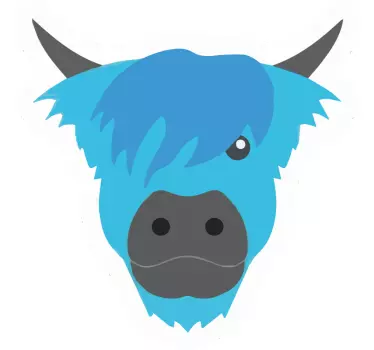 Skotsk blå ko gård djur dekal - Tenstickers