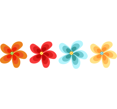 Blomma pack Klistermärke cykel - Tenstickers