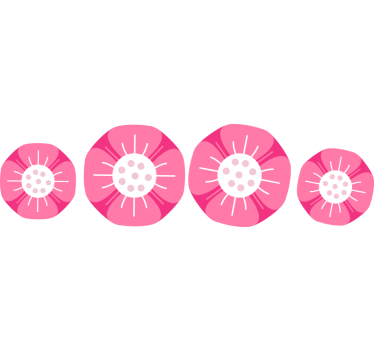 Rundade blommor cykel dekal - Tenstickers