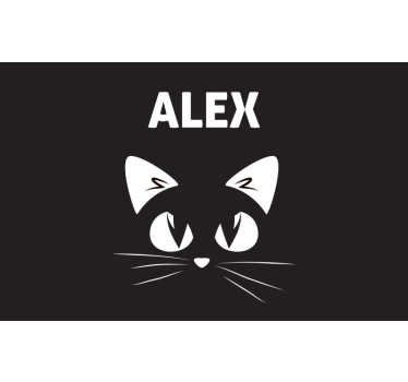 Katt silhuett på svart bakgrund laptop klistermärken - Tenstickers