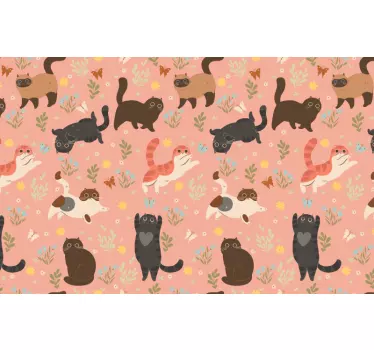 Katter sömlösa mönster laptop klistermärken - Tenstickers