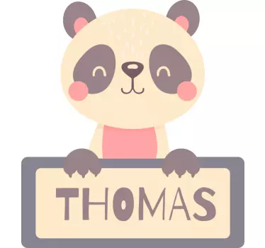 Panda etikett med namn barn sovrum vägg klistermärke - Tenstickers