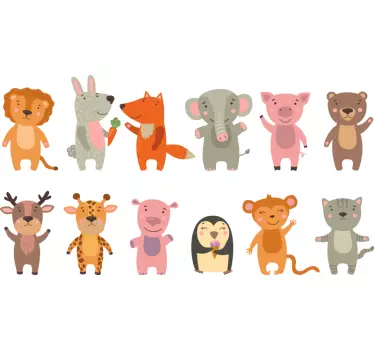 Glad rolig tecknad barn sovrum vägg klistermärke - Tenstickers