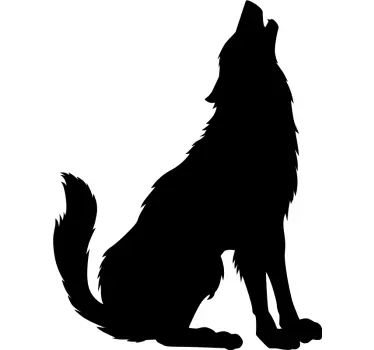 Monocolor varg ylande vilda djur dekal - Tenstickers