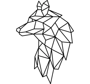 Origami varg vilda djur klistermärke - Tenstickers