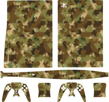 Geometrisk camo ps5 dekal - Tenstickers