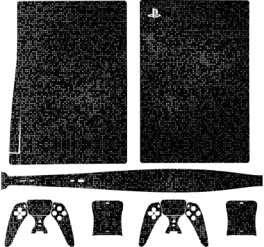 Svart pixelmönster ps5 dekal - Tenstickers