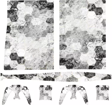 Hexagon marmor ps5 dekal - Tenstickers