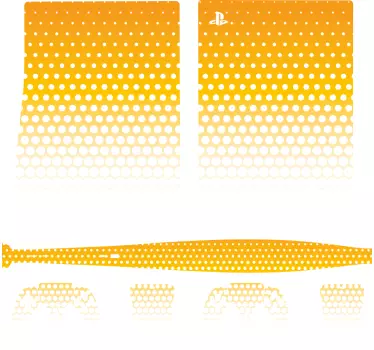 Orange och vit halvton ps5 dekal - Tenstickers