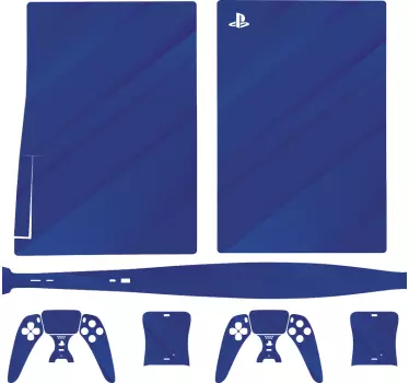 Blå abstrakt playstation 5 klistermärke - Tenstickers