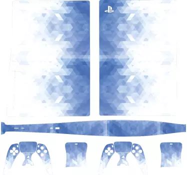 Blå och vit abstrakt playstation 5 dekal - Tenstickers