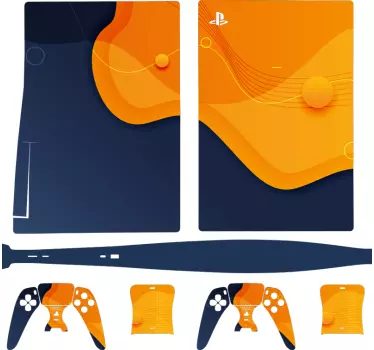 Blå och orange oskärpa bakgrund playstation 5 klistermärken - Tenstickers