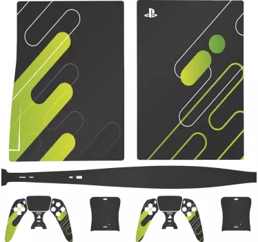 Rundade gröna och svarta former bakgrund playstation dekal - Tenstickers
