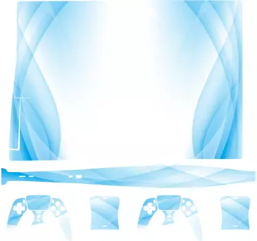 Blå och vita vågor abstrakt ps5 dekal - Tenstickers