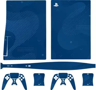 Blå vågor med fläckar playstation dekal - Tenstickers