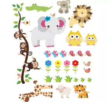 Ungar djungel vägg klistermärke - Tenstickers