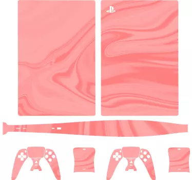 Ps5 klistermärke med elegant rosa finish - Tenstickers